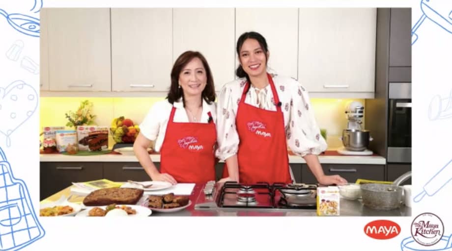 Nina Daza-Puyat and Isabelle Daza during a cook-along virtual event with members of the media and food bloggers.